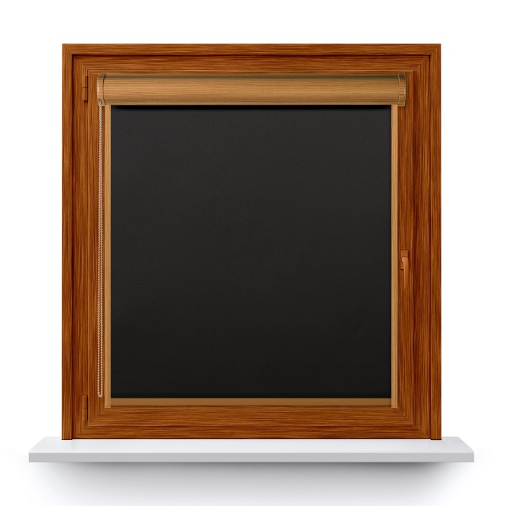 Roleta w kasecie PCV Gładka Zaciemniająca Termo Zaciemniająca z prowadnicą Czarna 305