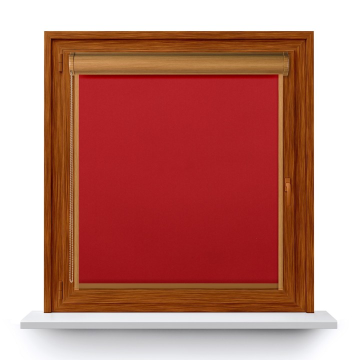 Roleta w kasecie PCV Gładka Zaciemniająca Termo Zaciemniająca z prowadnicą Czerwona 306