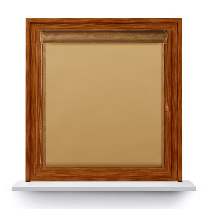 Roleta w kasecie PCV Gładka Zaciemniająca Termo Zaciemniająca z prowadnicą Beżowa 53