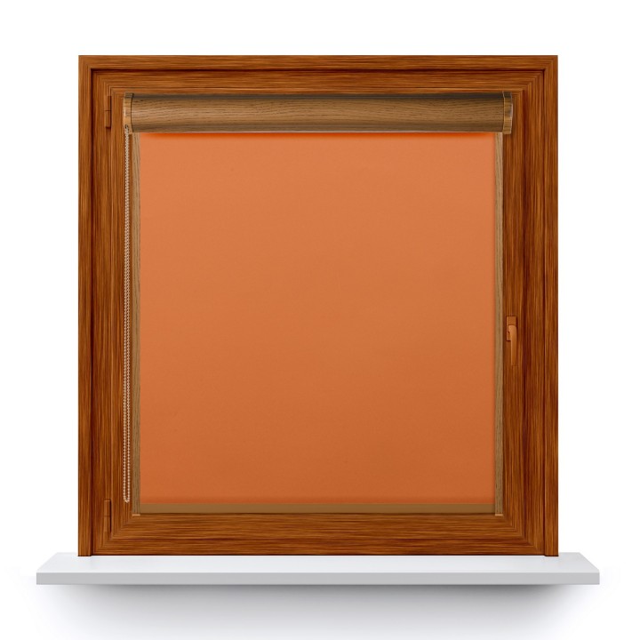 Roleta w kasecie PCV Gładka Zaciemniająca Termo Zaciemniająca z prowadnicą Pomarańczowa 60