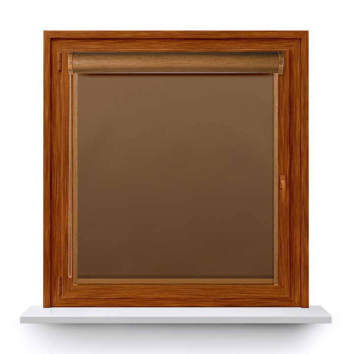 Roleta w kasecie PCV Gładka Zaciemniająca Termo Zaciemniająca z prowadnicą Brązowa 301