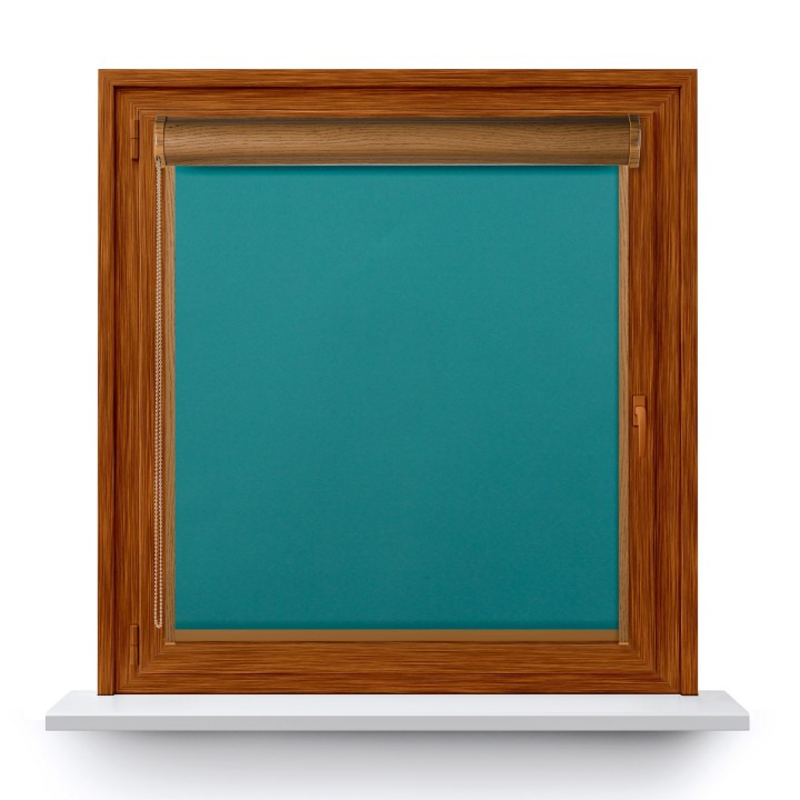 Roleta w kasecie PCV Gładka Zaciemniająca Termo Zaciemniająca z prowadnicą Turkusowa 303