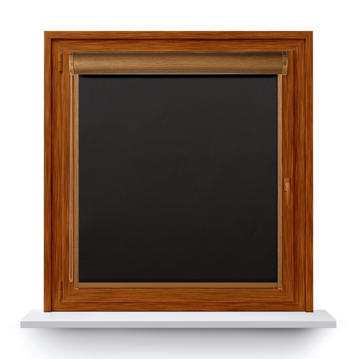 Roleta w kasecie PCV Gładka Zaciemniająca Termo Zaciemniająca z prowadnicą Czarna 305