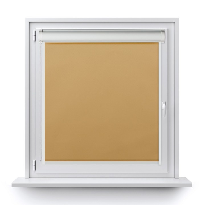 Roleta w kasecie PCV Gładka Zaciemniająca Termo Zaciemniająca z prowadnicą Beżowa 53