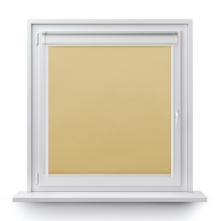 Roleta w kasecie PCV Gładka Zaciemniająca Termo Zaciemniająca z prowadnicą Żółta 057
