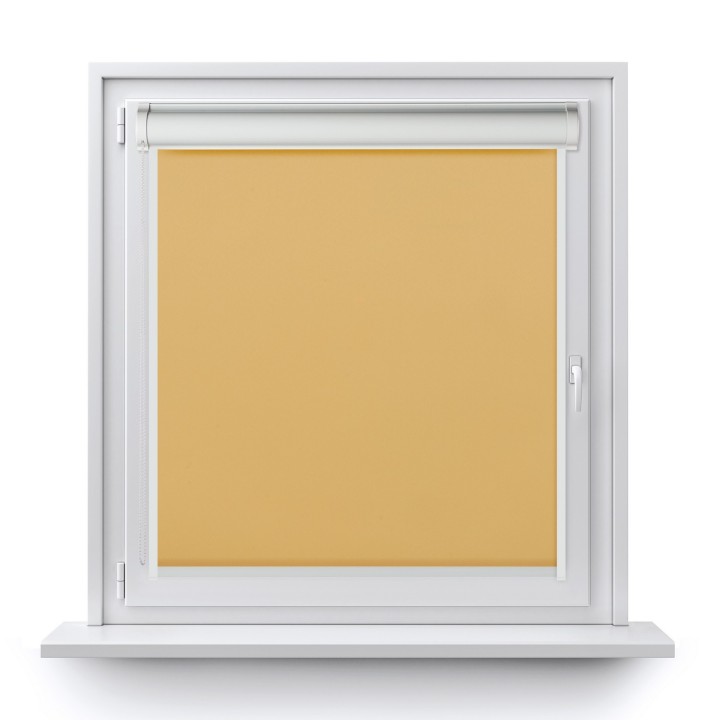 Roleta w kasecie PCV Gładka Zaciemniająca Termo Zaciemniająca z prowadnicą Jasnopomarańczowa 058