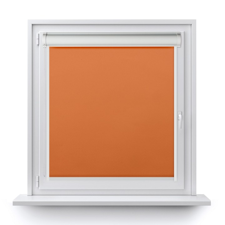 Roleta w kasecie PCV Gładka Zaciemniająca Termo Zaciemniająca z prowadnicą Pomarańczowa 60