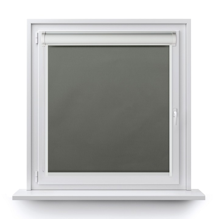 Roleta w kasecie PCV Gładka Zaciemniająca Termo Zaciemniająca z prowadnicą Ciemnoszara 61