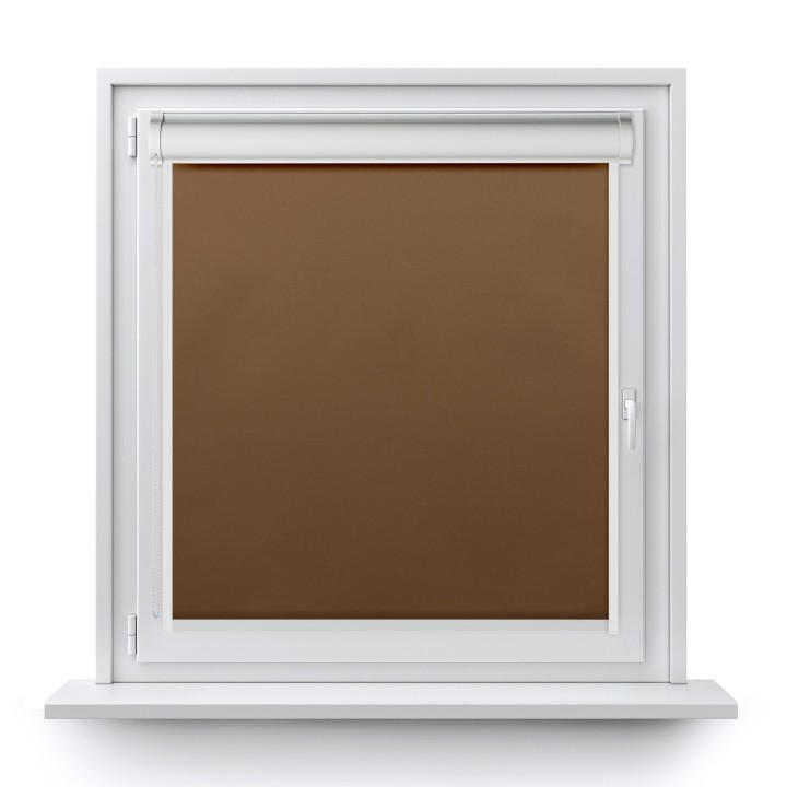 Roleta w kasecie PCV Gładka Zaciemniająca Termo Zaciemniająca z prowadnicą Brązowa 301