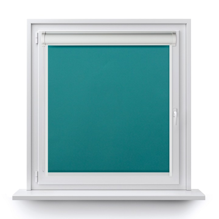 Roleta w kasecie PCV Gładka Zaciemniająca Termo Zaciemniająca z prowadnicą Turkusowa 303