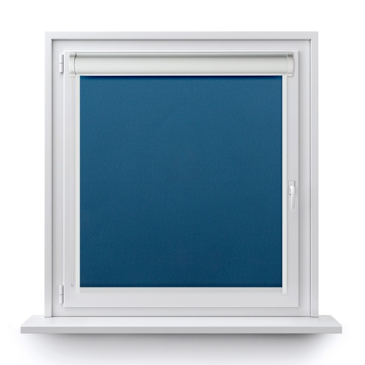 Roleta w kasecie PCV Gładka Zaciemniająca Termo Zaciemniająca z prowadnicą Niebieska 304