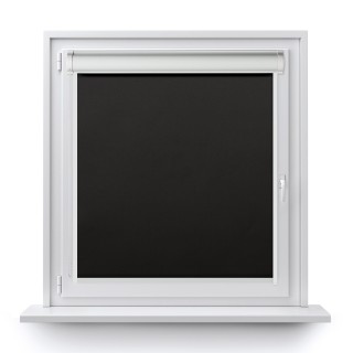 Roleta w kasecie PCV Gładka Zaciemniająca Termo Zaciemniająca z prowadnicą Czarna 305