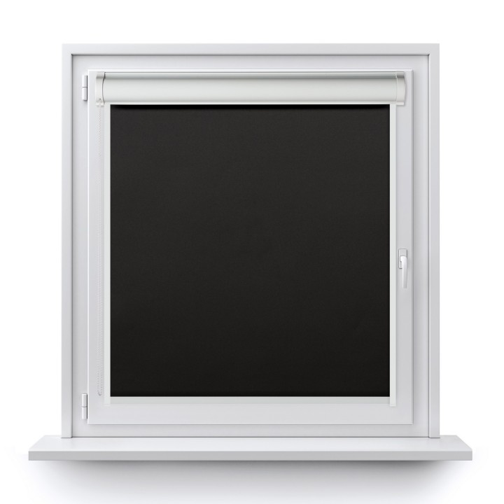 Roleta w kasecie PCV Gładka Zaciemniająca Termo Zaciemniająca z prowadnicą Czarna 305