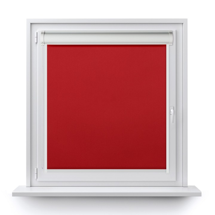 Roleta w kasecie PCV Gładka Zaciemniająca Termo Zaciemniająca z prowadnicą Czerwona 306