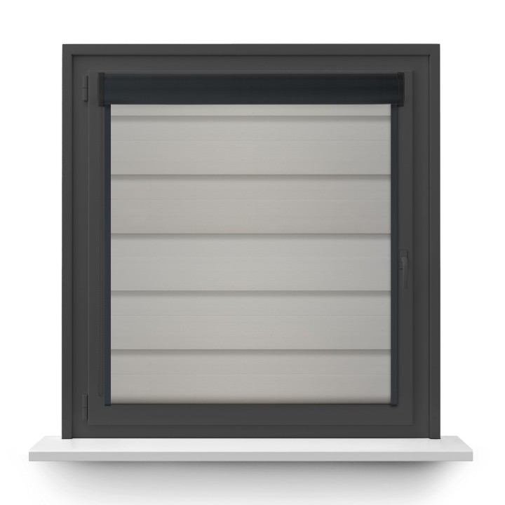 Roleta w kasecie PCV Dzień Noc Przyciemniająca Chic z prowadnicą Szara 6010