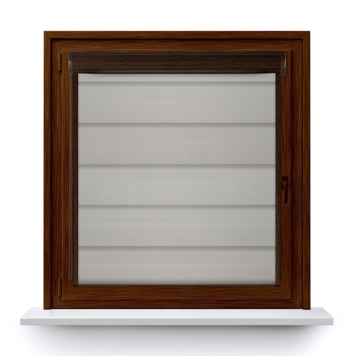 Roleta w kasecie PCV Dzień Noc Przyciemniająca Chic z prowadnicą Szara 6010