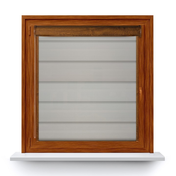 Roleta w kasecie PCV Dzień Noc Przyciemniająca Chic z prowadnicą Szara 6010