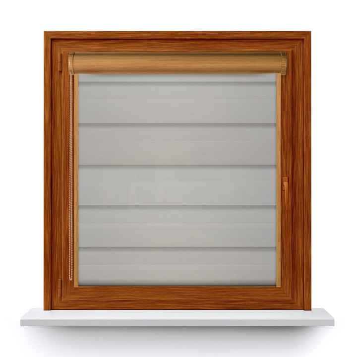 Roleta w kasecie PCV Dzień Noc Przyciemniająca Chic z prowadnicą Szara 6010