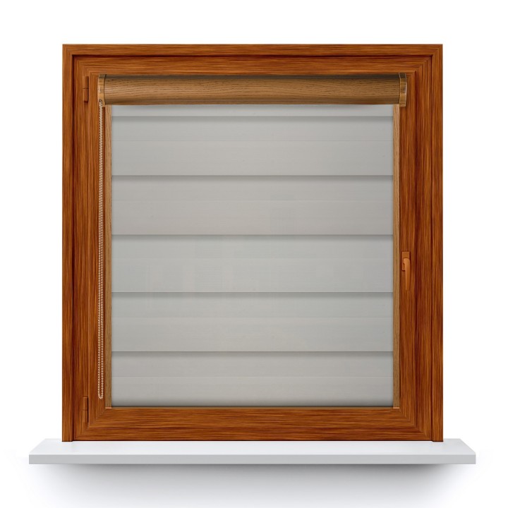 Roleta w kasecie PCV Dzień Noc Przyciemniająca Chic z prowadnicą Szara 6010