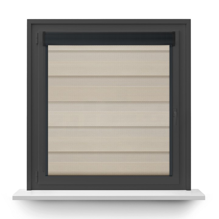 Roleta w kasecie PCV Dzień Noc Przyciemniająca Essential z prowadnicą Beżowa 1703