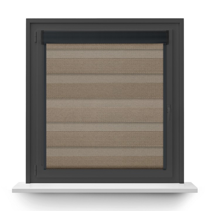 Roleta w kasecie PCV Dzień Noc Przyciemniająca Essential z prowadnicą Brązowa 1704