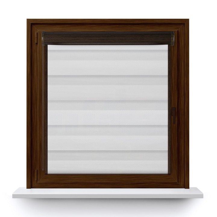 Roleta w kasecie PCV Dzień Noc Przyciemniająca Essential z prowadnicą Biała 1701