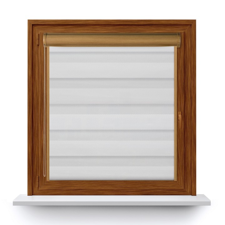 Roleta w kasecie PCV Dzień Noc Przyciemniająca Essential z prowadnicą Biała 1701