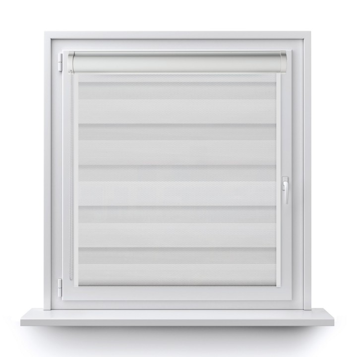 Roleta w kasecie PCV Dzień Noc Przyciemniająca Essential z prowadnicą Biała 1701