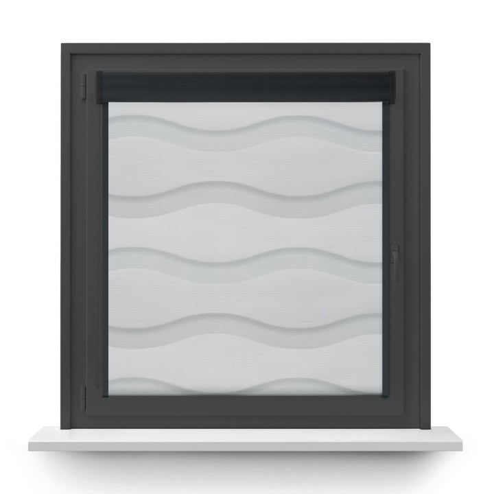 Roleta w kasecie PCV Dzień Noc Przyciemniająca Fala z prowadnicą Biała 1