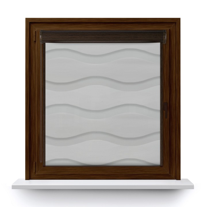 Roleta w kasecie PCV Dzień Noc Przyciemniająca Fala z prowadnicą Szara 2