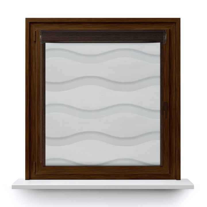 Roleta w kasecie PCV Dzień Noc Przyciemniająca Fala z prowadnicą Biała 1