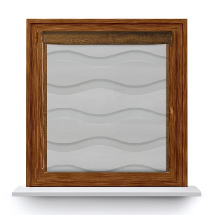 Roleta w kasecie PCV Dzień Noc Przyciemniająca Fala z prowadnicą Szara 2