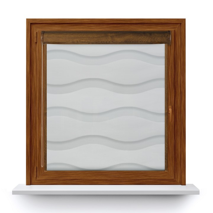 Roleta w kasecie PCV Dzień Noc Przyciemniająca Fala z prowadnicą Biała Gl01