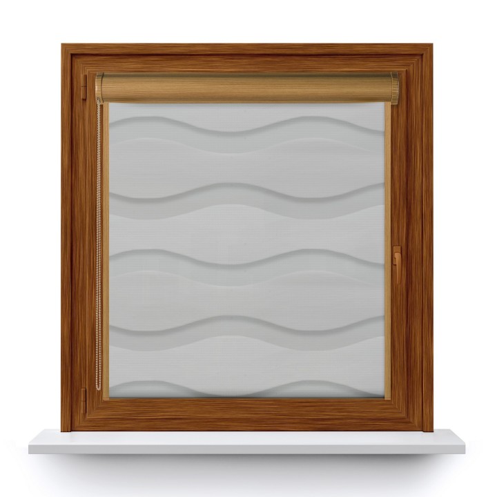 Roleta w kasecie PCV Dzień Noc Przyciemniająca Fala z prowadnicą Szara 2