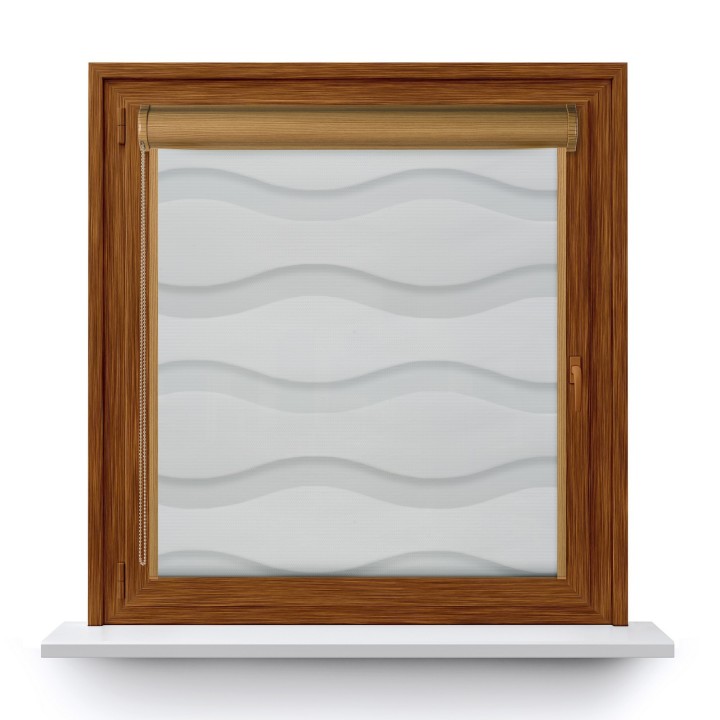 Roleta w kasecie PCV Dzień Noc Przyciemniająca Fala z prowadnicą Biała Gl01