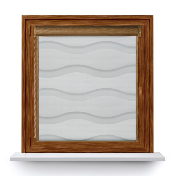 Roleta w kasecie PCV Dzień Noc Przyciemniająca Fala z prowadnicą Biała Gl01