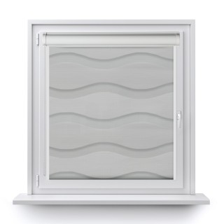 Roleta w kasecie PCV Dzień Noc Przyciemniająca Fala z prowadnicą Szara 2