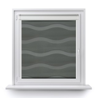 Roleta w kasecie PCV Dzień Noc Przyciemniająca Fala z prowadnicą Szara 03