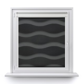 Roleta w kasecie PCV Dzień Noc Przyciemniająca Fala z prowadnicą Grafit 04