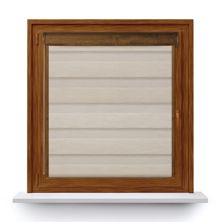 Roleta w kasecie PCV Dzień Noc Przyciemniająca Forest z prowadnicą Kremowa 9203