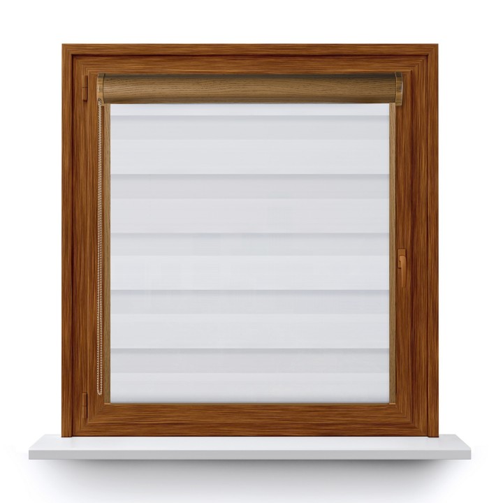 Roleta w kasecie PCV Dzień Noc Przyciemniająca Forest z prowadnicą Biała 9201