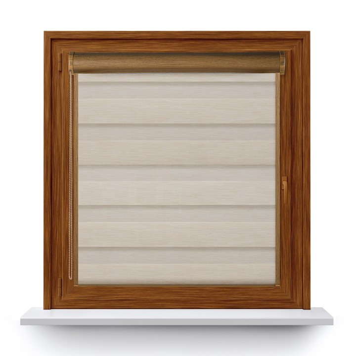 Roleta w kasecie PCV Dzień Noc Przyciemniająca Forest z prowadnicą Kremowa 9203