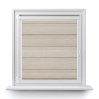 Roleta w kasecie PCV Dzień Noc Przyciemniająca Forest z prowadnicą Kremowa 9203