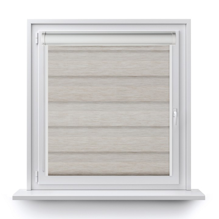 Roleta w kasecie PCV Dzień Noc Przyciemniająca Forest z prowadnicą Beżowa 9208