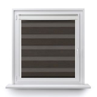 Roleta w kasecie PCV Dzień Noc Przyciemniająca Forest z prowadnicą Ciemnobrązowa 9209