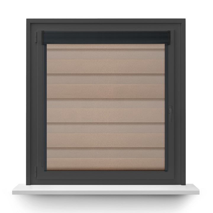 Roleta w kasecie PCV Dzień Noc Przyciemniająca Glossy Elegance z prowadnicą Miedziana 15398