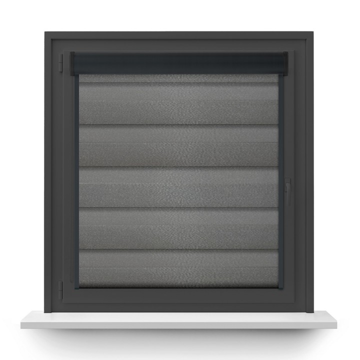 Roleta w kasecie PCV Dzień Noc Przyciemniająca Glossy Elegance z prowadnicą Ciemnoszara 15988