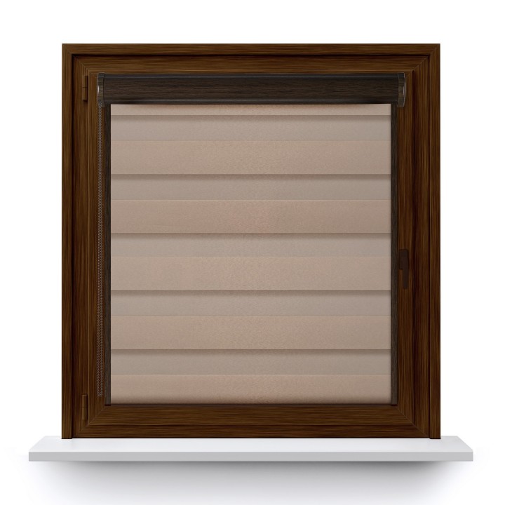 Roleta w kasecie PCV Dzień Noc Przyciemniająca Glossy Elegance z prowadnicą Miedziana 15398