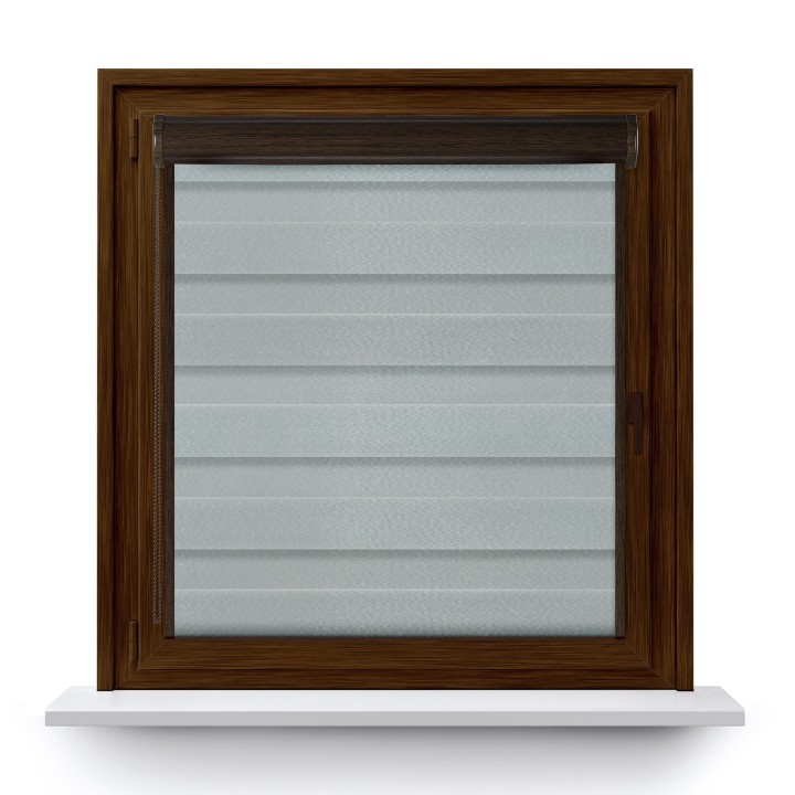 Roleta w kasecie PCV Dzień Noc Przyciemniająca Glossy Elegance z prowadnicą Brązowa 15898