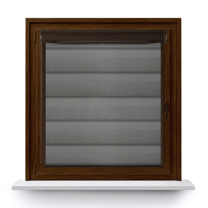 Roleta w kasecie PCV Dzień Noc Przyciemniająca Glossy Elegance z prowadnicą Ciemnoszara 15988